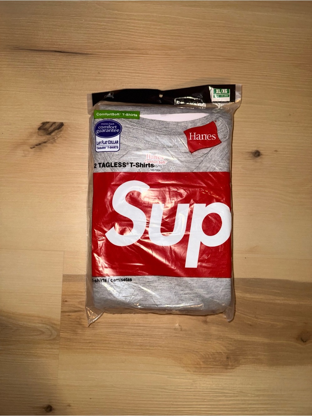 Hanes x Supreme Gray Tagless T-Shirts 2 Pack